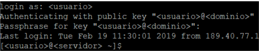 PuTTY usando chave privada - informando o usuário e a senha do certificado